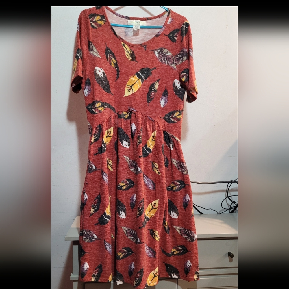 Women's Feather Print Dress